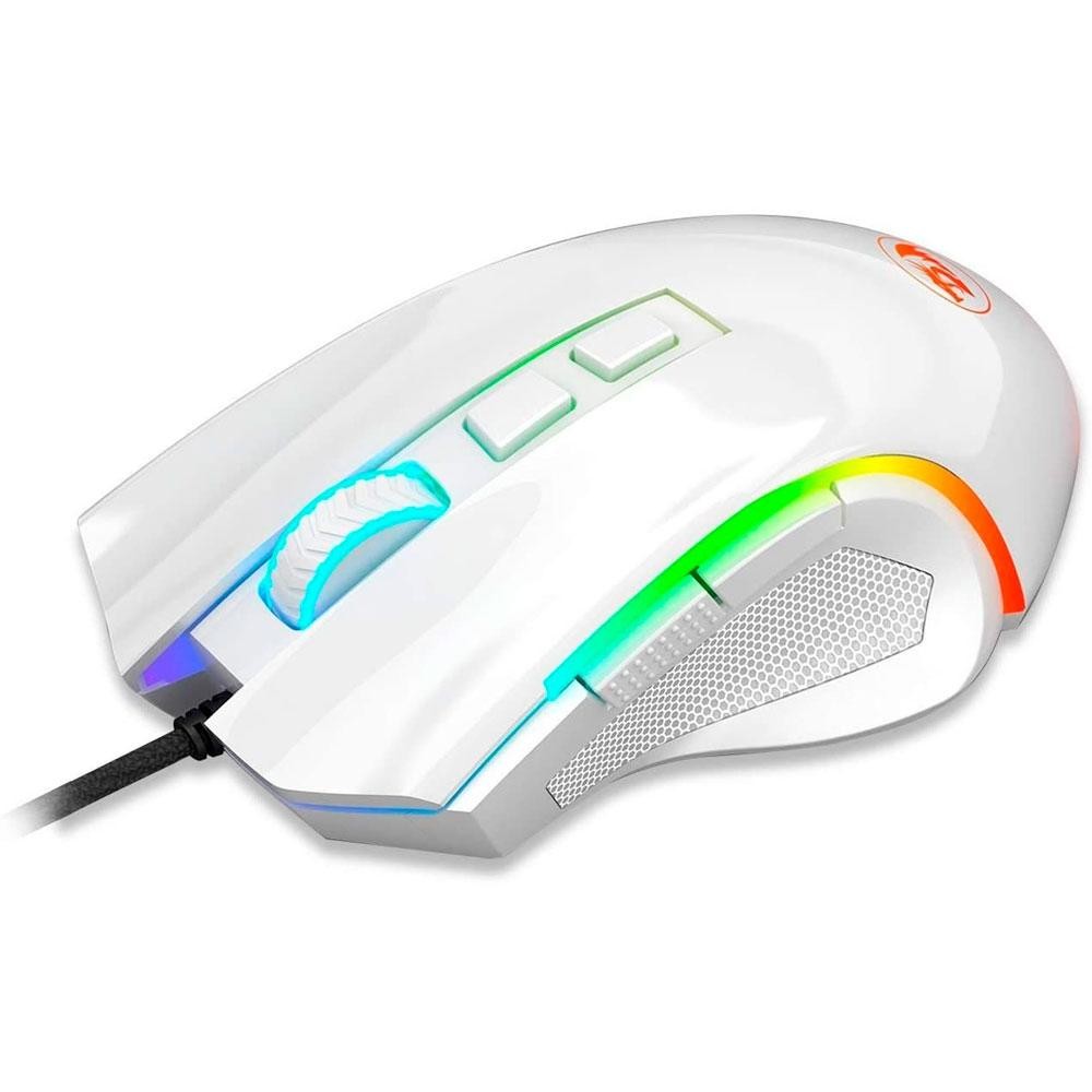 Mouse Gamer Redragon Griffin M607, RGB, 7200DPI, 6 Botões, White Lunar