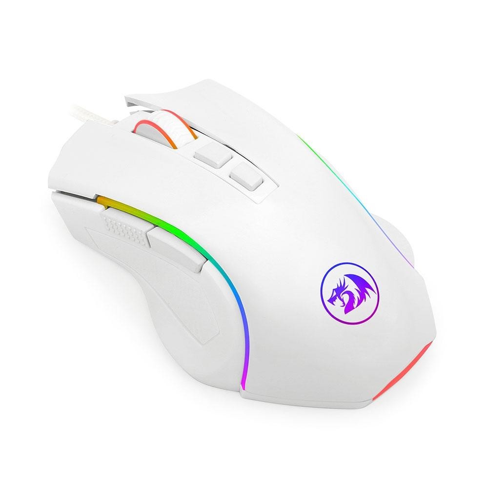 Mouse Gamer Redragon Griffin M607, RGB, 7200DPI, 6 Botões, White Lunar