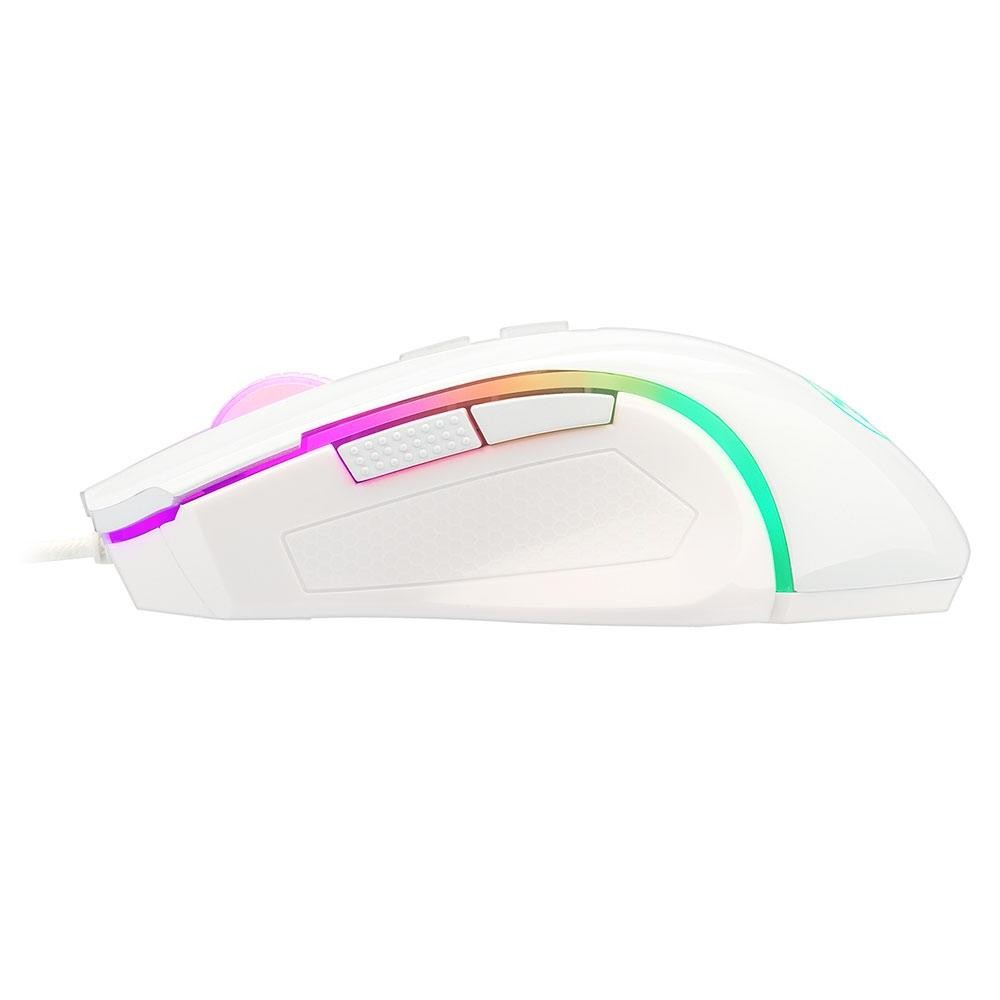 Mouse Gamer Redragon Griffin M607, RGB, 7200DPI, 6 Botões, White Lunar