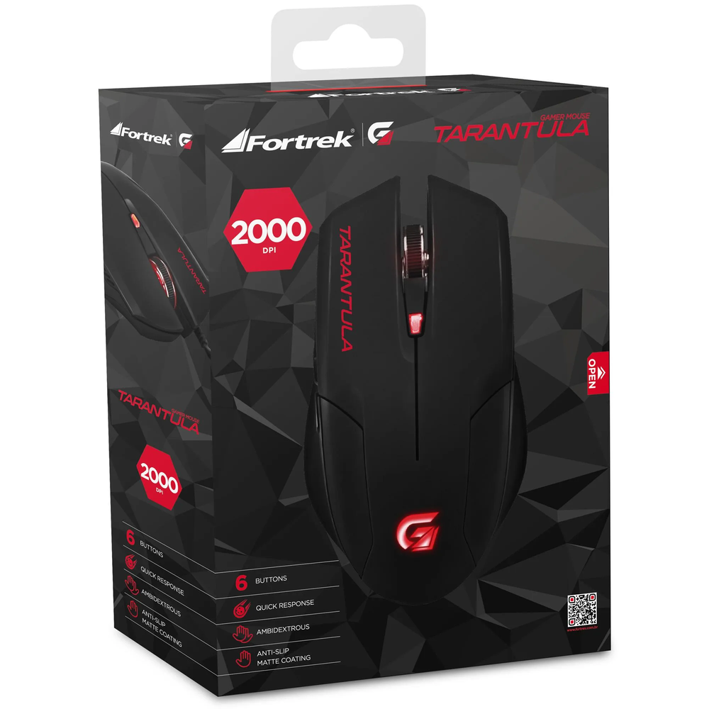 Mouse Gamer Usb Tarantula 2000dpi Fortrek Om-702