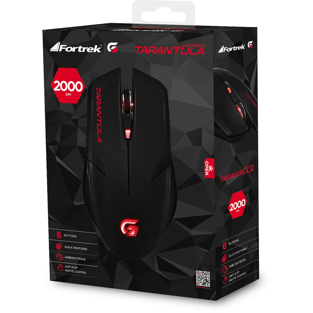 Mouse Gamer Usb Tarantula 2000dpi Fortrek Om-702