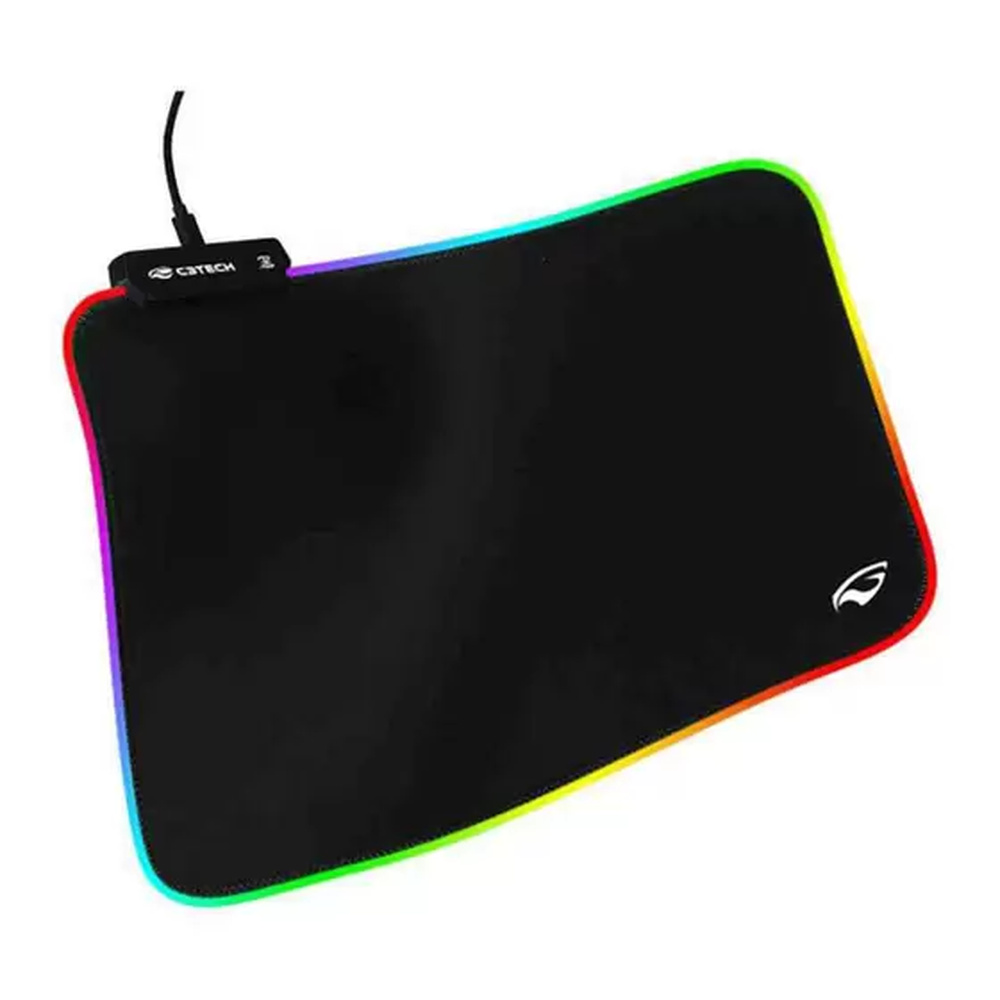 Mouse Pad Gamer com Led RGB 35 x 25,5 cm MP-G2100BK Preto C3TECH