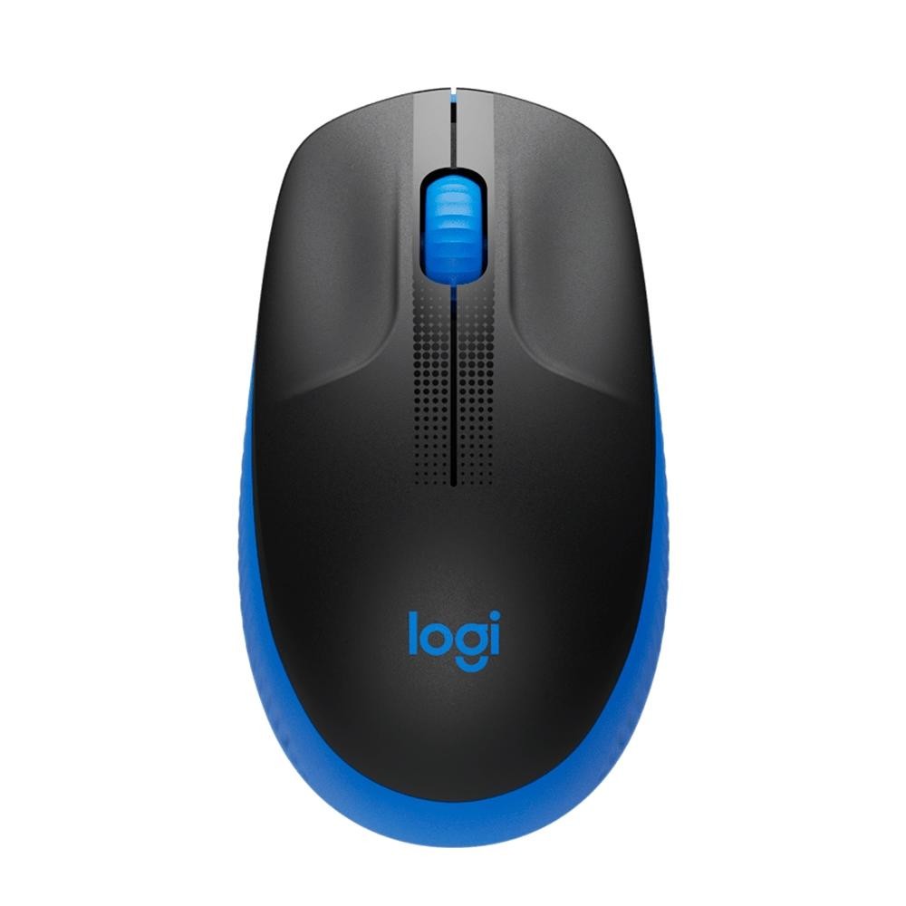 Mouse sem fio Logitech M190 com Design Ambidestro de Tamanho Padrão, Conexão USB e Pilha Inclusa, Azul