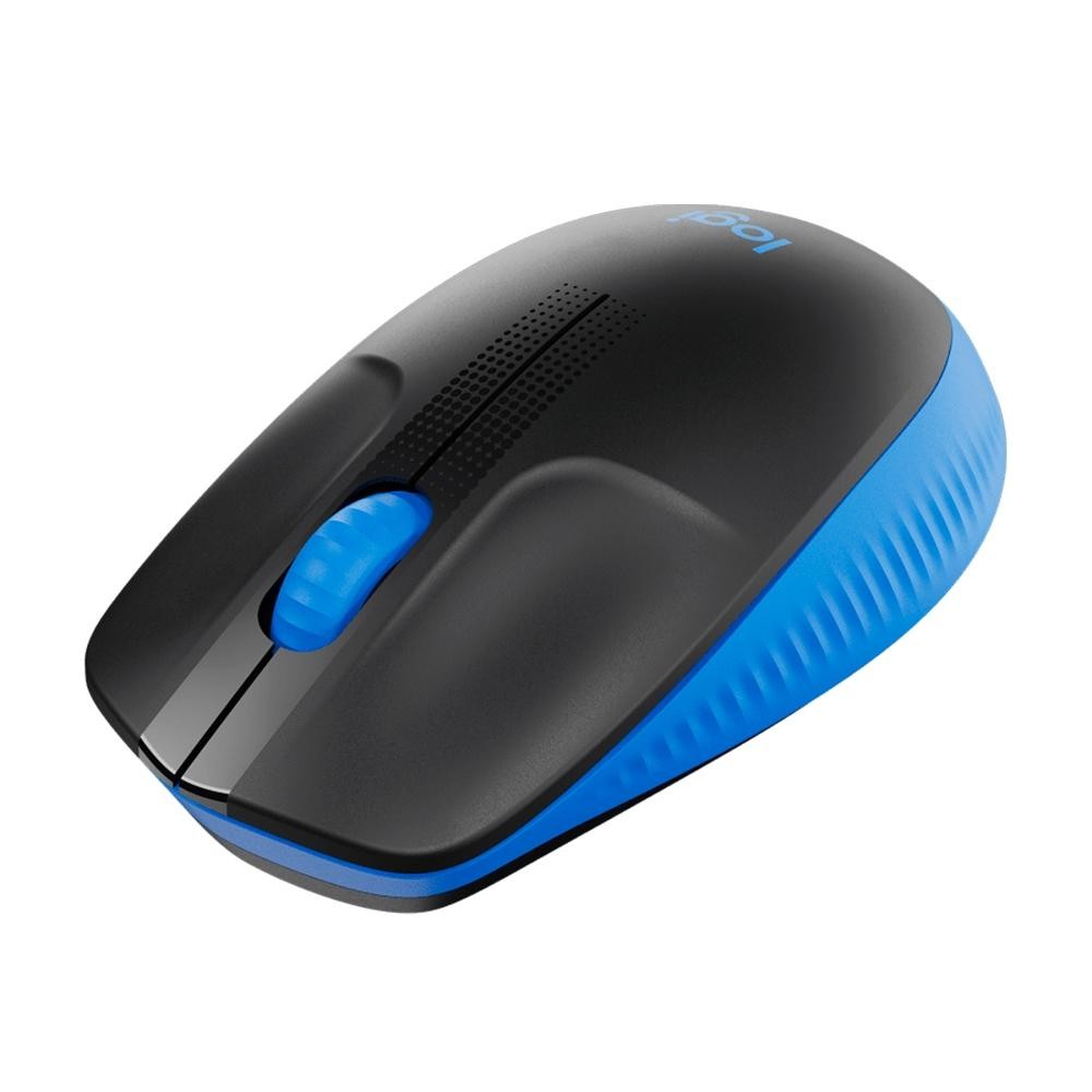 Mouse sem fio Logitech M190 com Design Ambidestro de Tamanho Padrão, Conexão USB e Pilha Inclusa, Azul