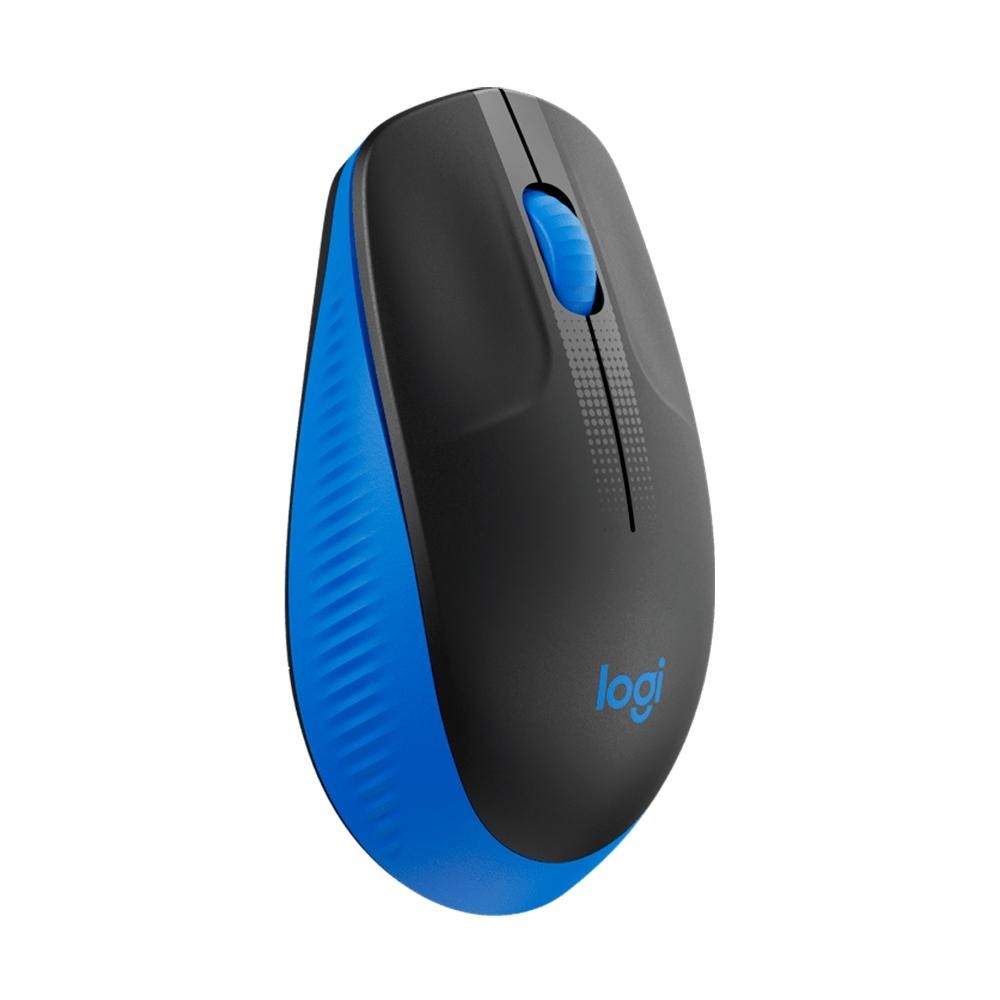 Mouse sem fio Logitech M190 com Design Ambidestro de Tamanho Padrão, Conexão USB e Pilha Inclusa, Azul