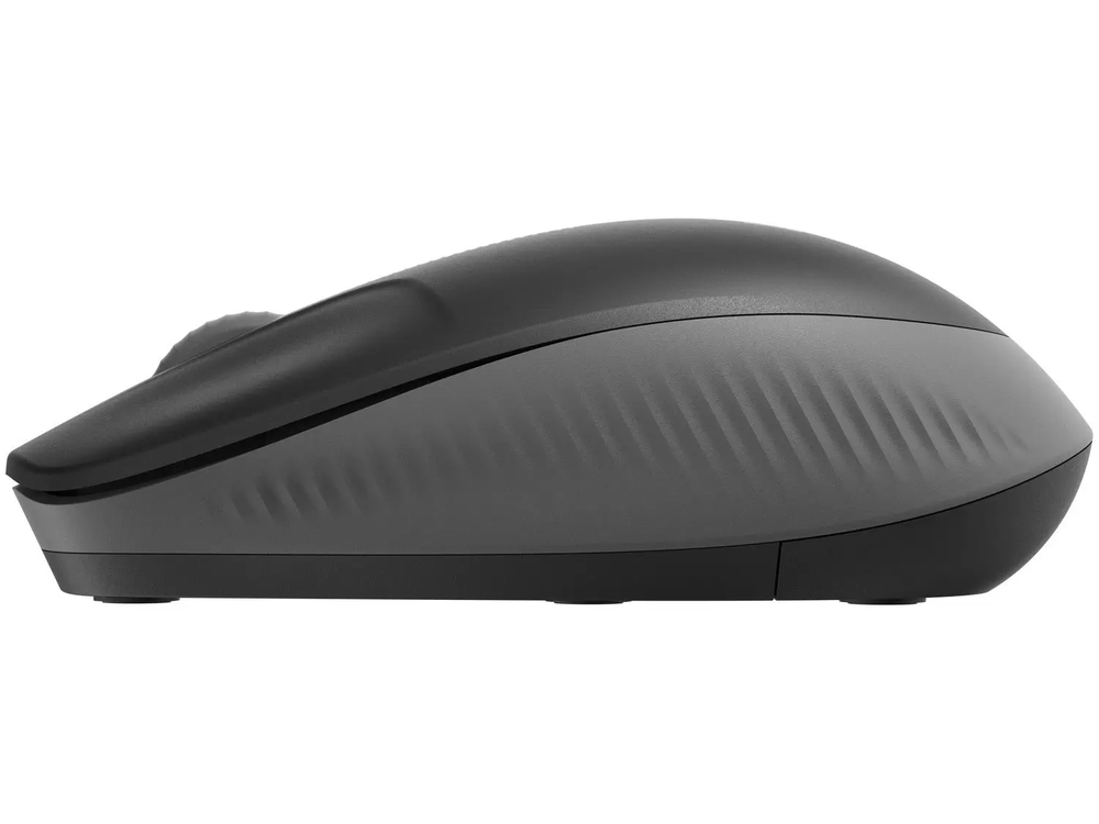 Mouse sem fio Logitech M190 com Design Ambidestro de Tamanho Padrão, Conexão USB e Pilha Inclusa, Cinza