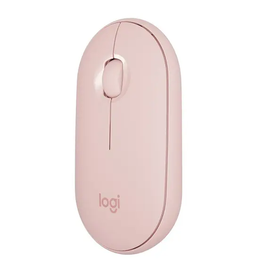 Mouse sem fio Logitech Pebble M350 com Clique Silencioso, Design Slim Ambidestro, USB ou Bluetooth, Pilha Inclusa, Rose