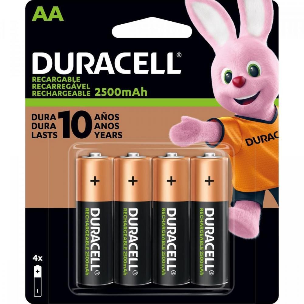 Pilha Duracell Recarregável Aa 2500-mah - cartela C/4 Pilhas