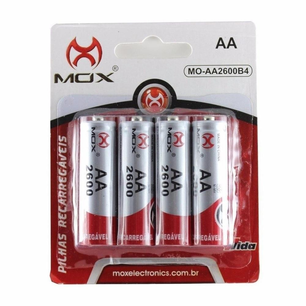 Pilhas Recarregáveis Aa De 2600mah 4 Unid