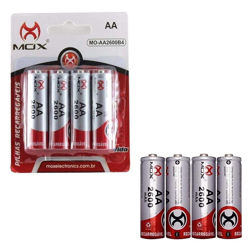 Pilhas Recarregáveis Aa De 2600mah 4 Unid