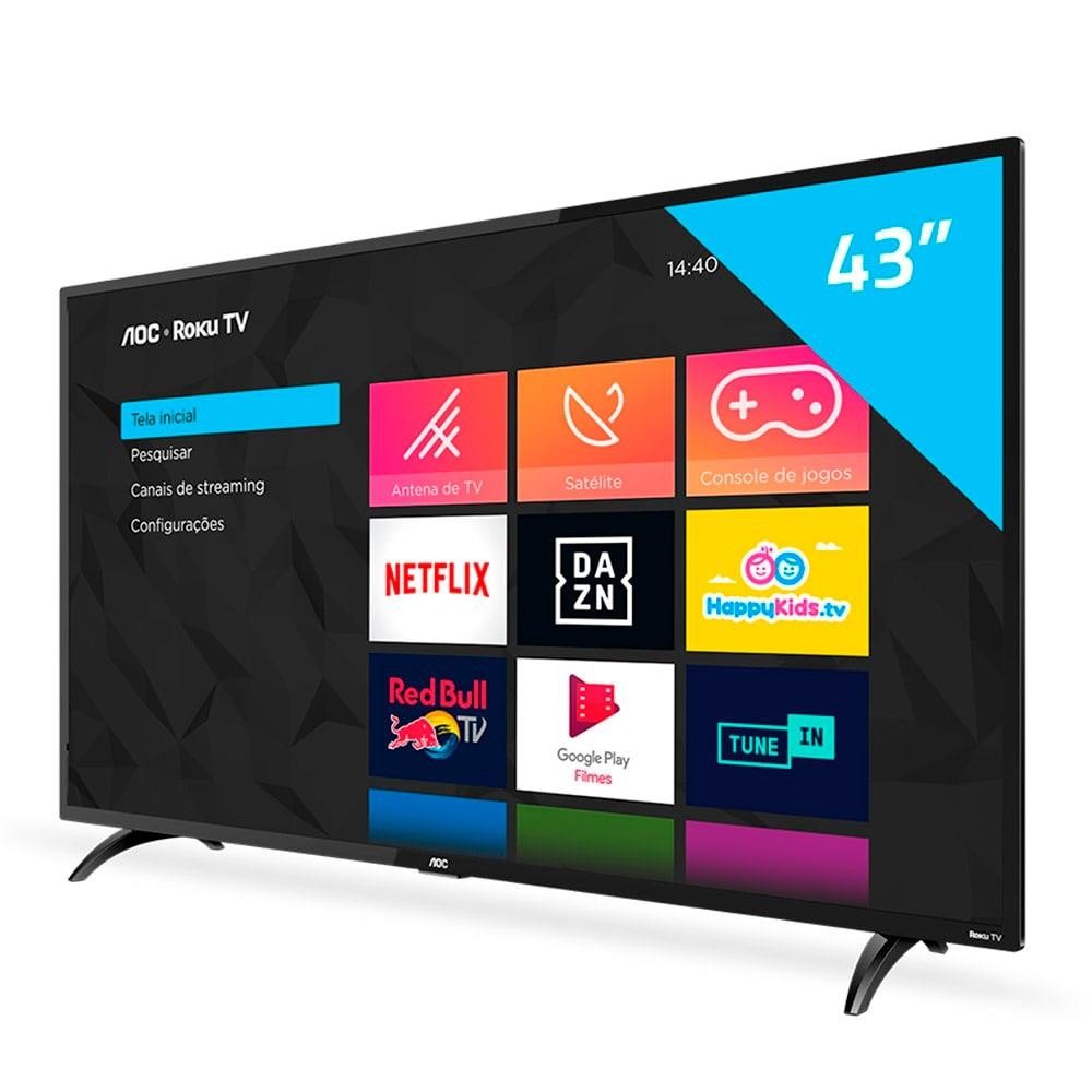 Smart TV AOC 43 Polegadas LED Full HD, 3 HDMI, 1 USB, Wi-Fi - 43S5195/78G