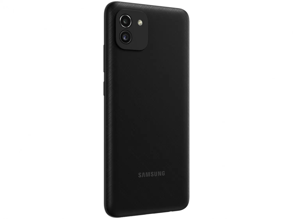 Smartphone Samsung Galaxy A03 64GB Preto 4G - Octa-Core 4GB RAM Tela 6,5” Câm. Dupla + Sefie 5MP