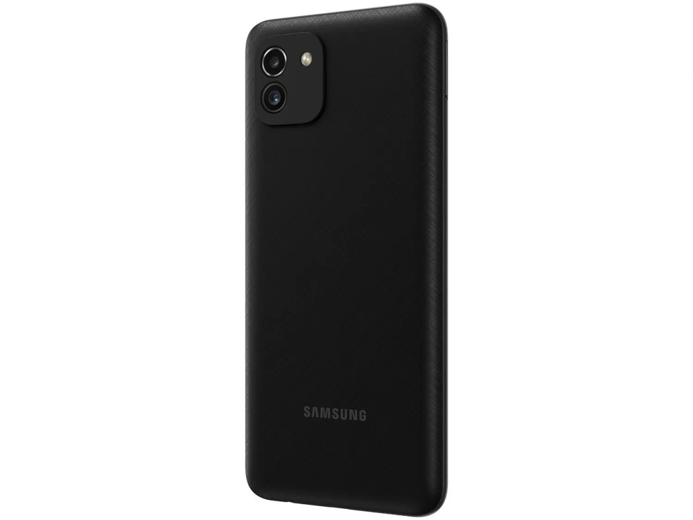 Smartphone Samsung Galaxy A03 64GB Preto 4G - Octa-Core 4GB RAM Tela 6,5” Câm. Dupla + Sefie 5MP