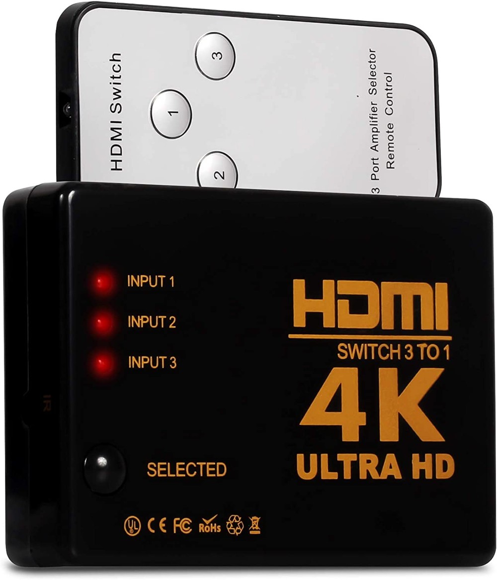 Switch Hdmi 5x1 Ultra Hd 4k 3 Porta Controle Remoto KP-3460