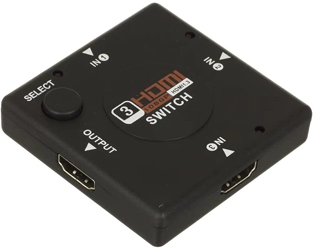Switch HDMI Hub 3 Portas e 1 Saida, 1080p Auto Switch