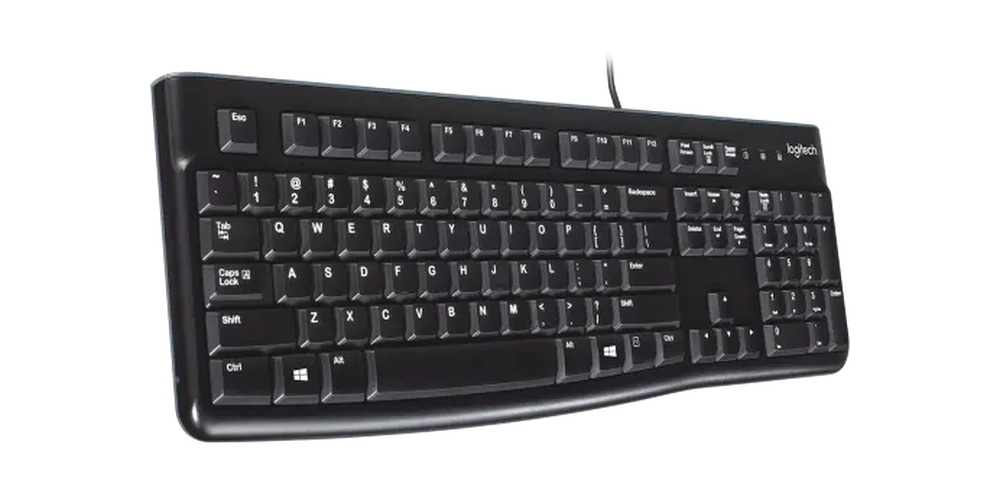 Teclado com fio USB Logitech K120 Resistente à Respingos e Layout ABNT2