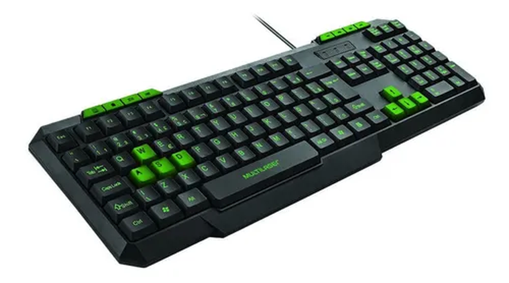 Teclado Gamer Multimídia Slim Preto/verde Multilaser Tc243