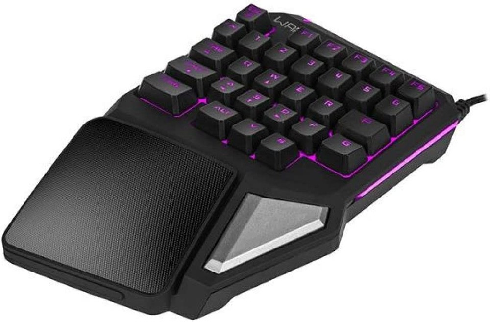 Teclado Gamer One Hand Drugi Semi Mecânico com Luz de Led Preto Warrior