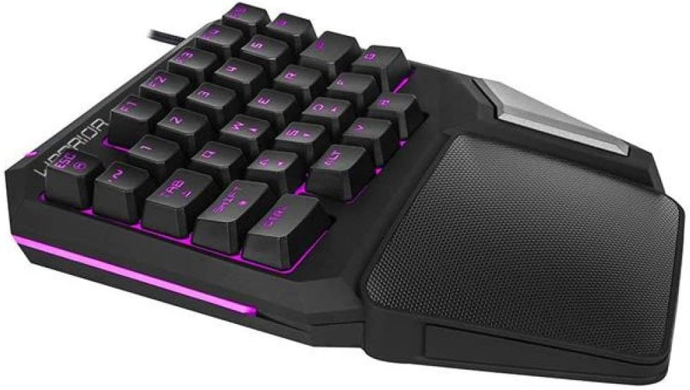 Teclado Gamer One Hand Drugi Semi Mecânico com Luz de Led Preto Warrior