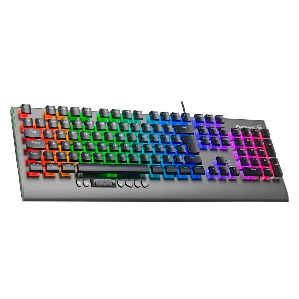 Teclado Mecânico Gamer Fortrek Cruiser, RGB, Switch KRGD Crystal, ABNT2, Dark Grey