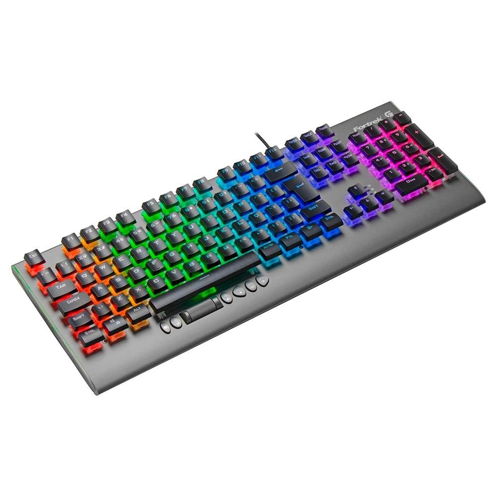 Teclado Mecânico Gamer Fortrek Cruiser, RGB, Switch KRGD Crystal, ABNT2, Dark Grey