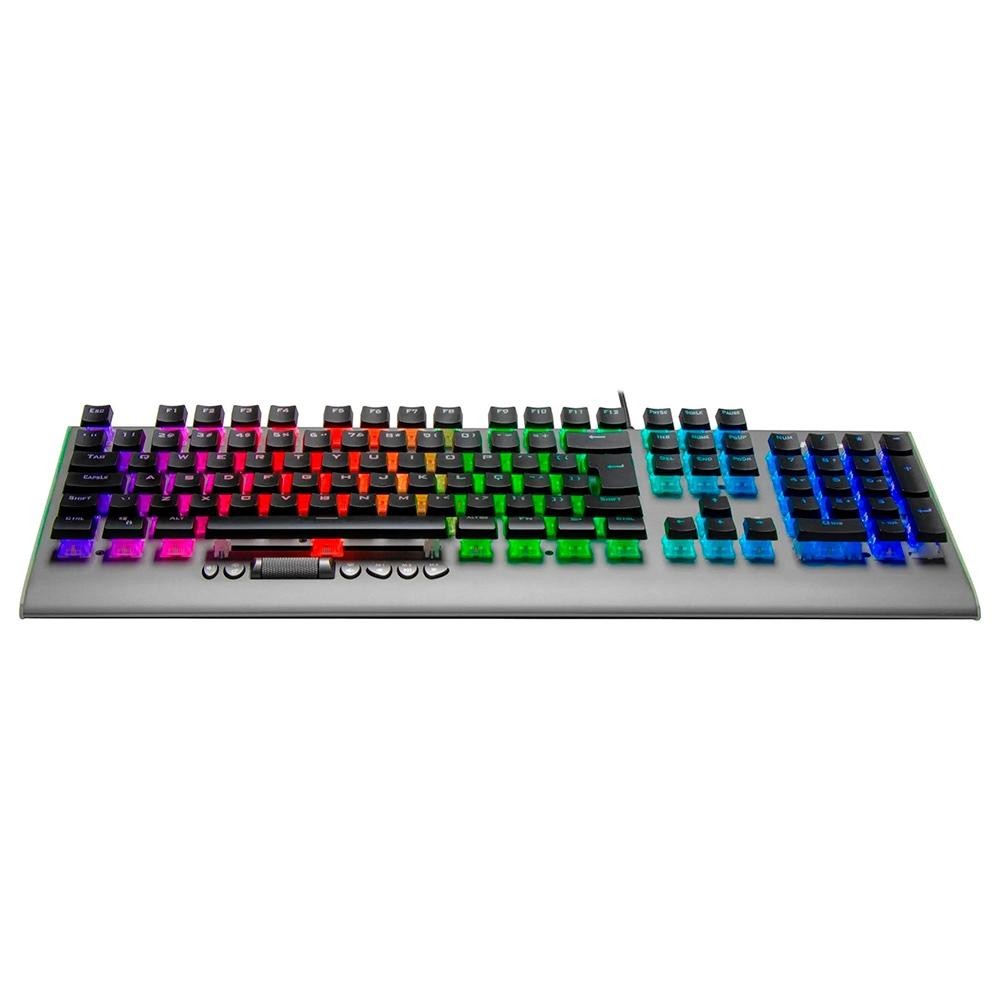 Teclado Mecânico Gamer Fortrek Cruiser, RGB, Switch KRGD Crystal, ABNT2, Dark Grey