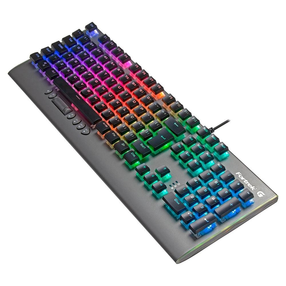 Teclado Mecânico Gamer Fortrek Cruiser, RGB, Switch KRGD Crystal, ABNT2, Dark Grey