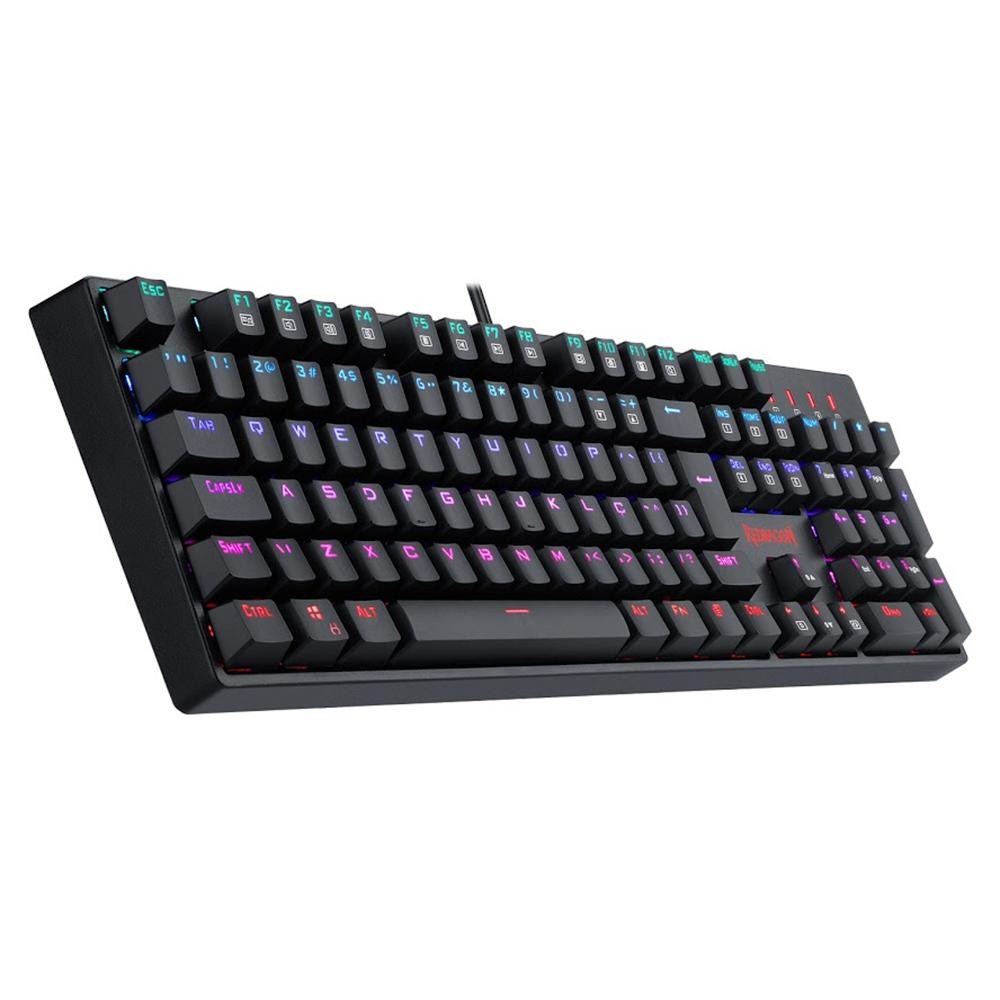 Teclado Mecânico Gamer Redragon Surara Pro, RGB, Switch Redragon Optical Blue, ABNT2, Preto