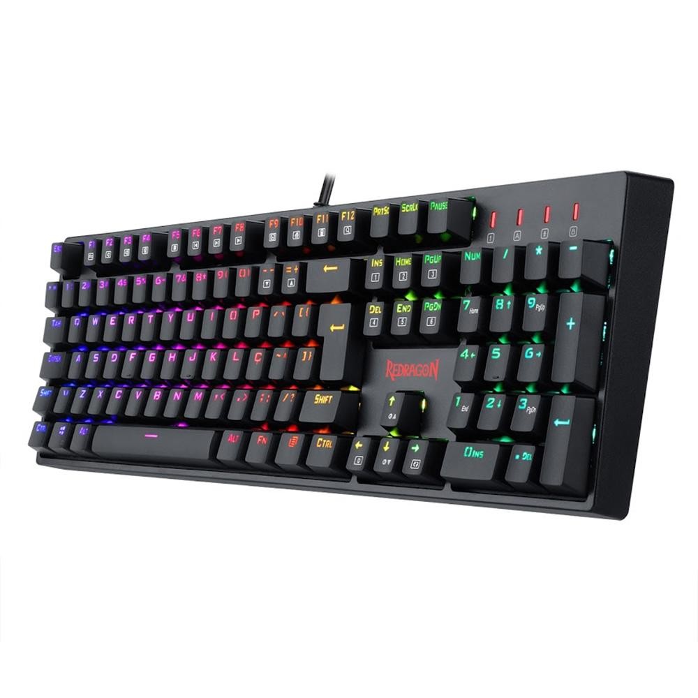 Teclado Mecânico Gamer Redragon Surara Pro, RGB, Switch Redragon Optical Blue, ABNT2, Preto