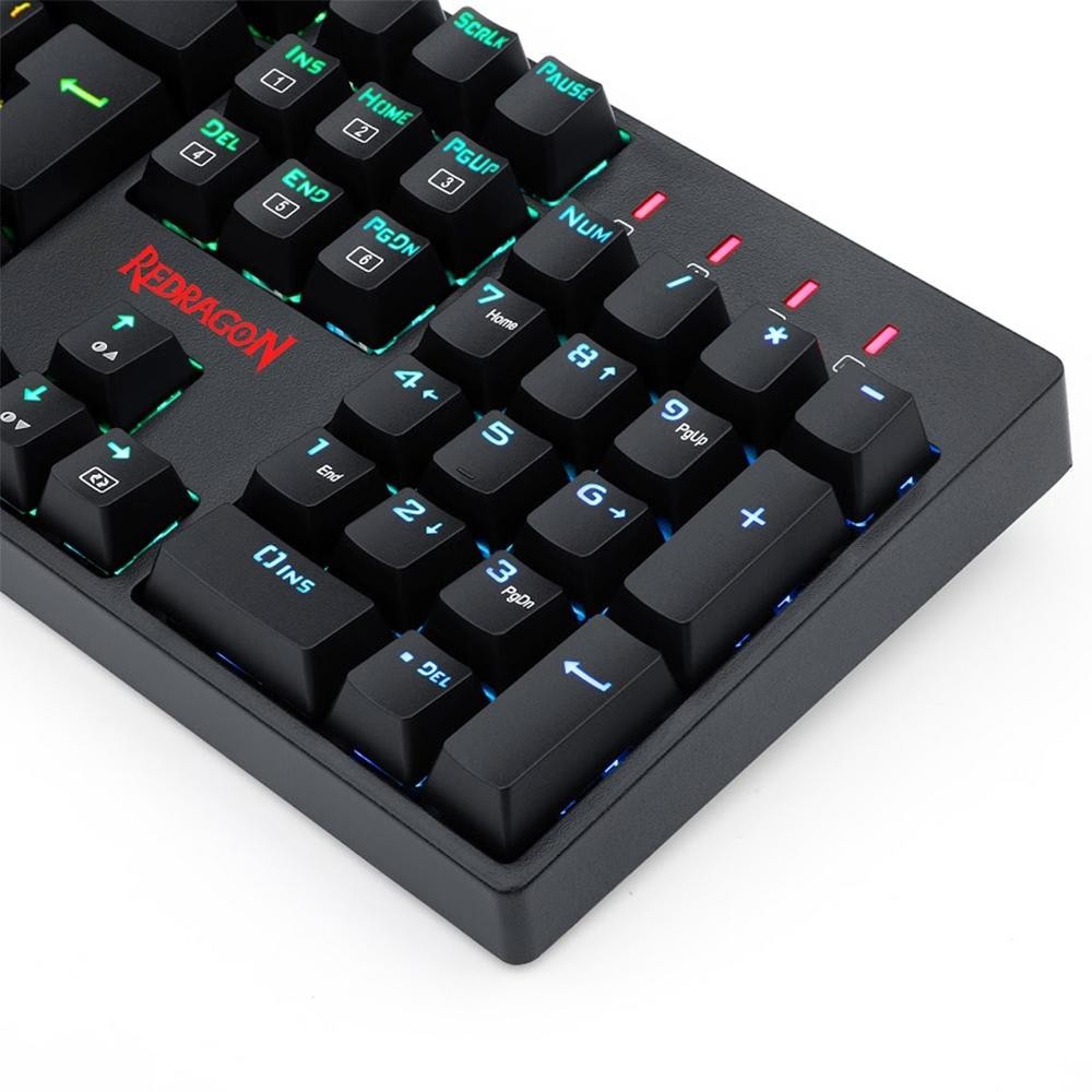 Teclado Mecânico Gamer Redragon Surara Pro, RGB, Switch Redragon Optical Blue, ABNT2, Preto