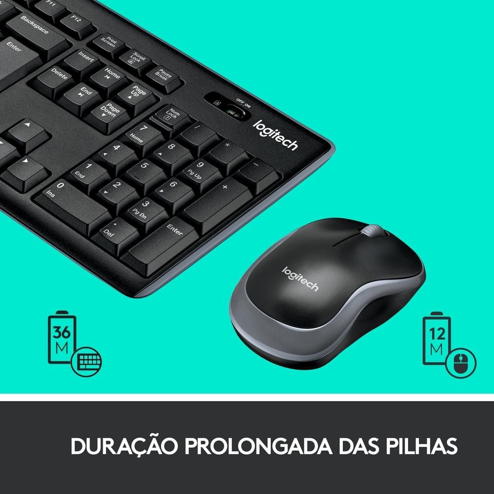 Teclado sem fio Logitech K270 com Teclas de Mídia de Fácil Acesso, Conexão USB, Pilhas Inclusas e Layout ABNT2