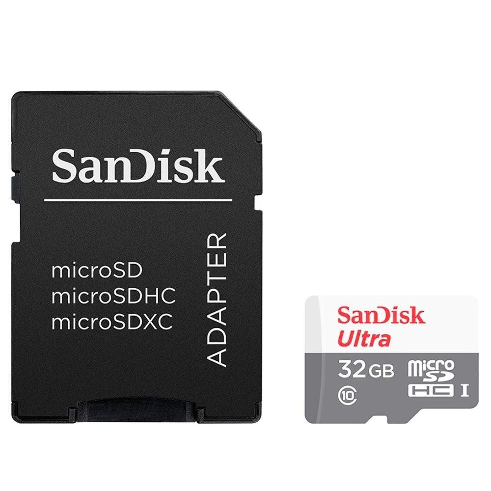 Cartão MicroSD SanDisk Ultra MicroSDHC UHS-I, 32GB, com Adaptador 