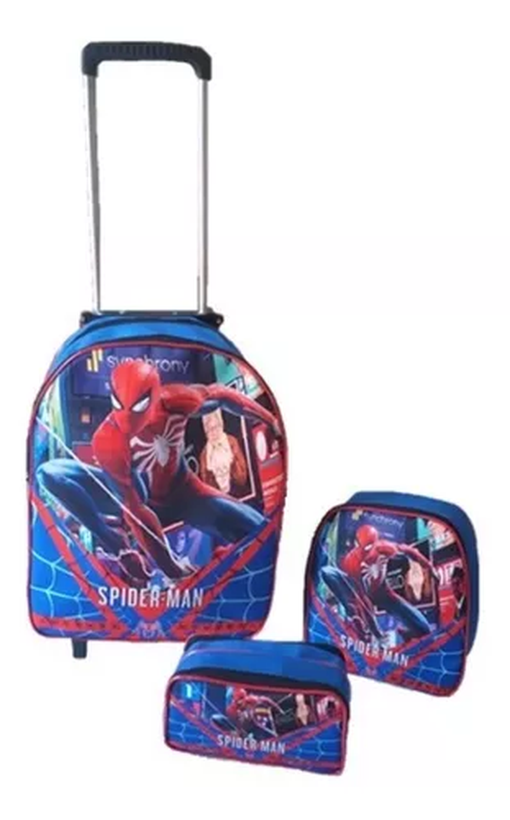 Kit Escolar Mochila Carrinho Infantil - Homem Aranha