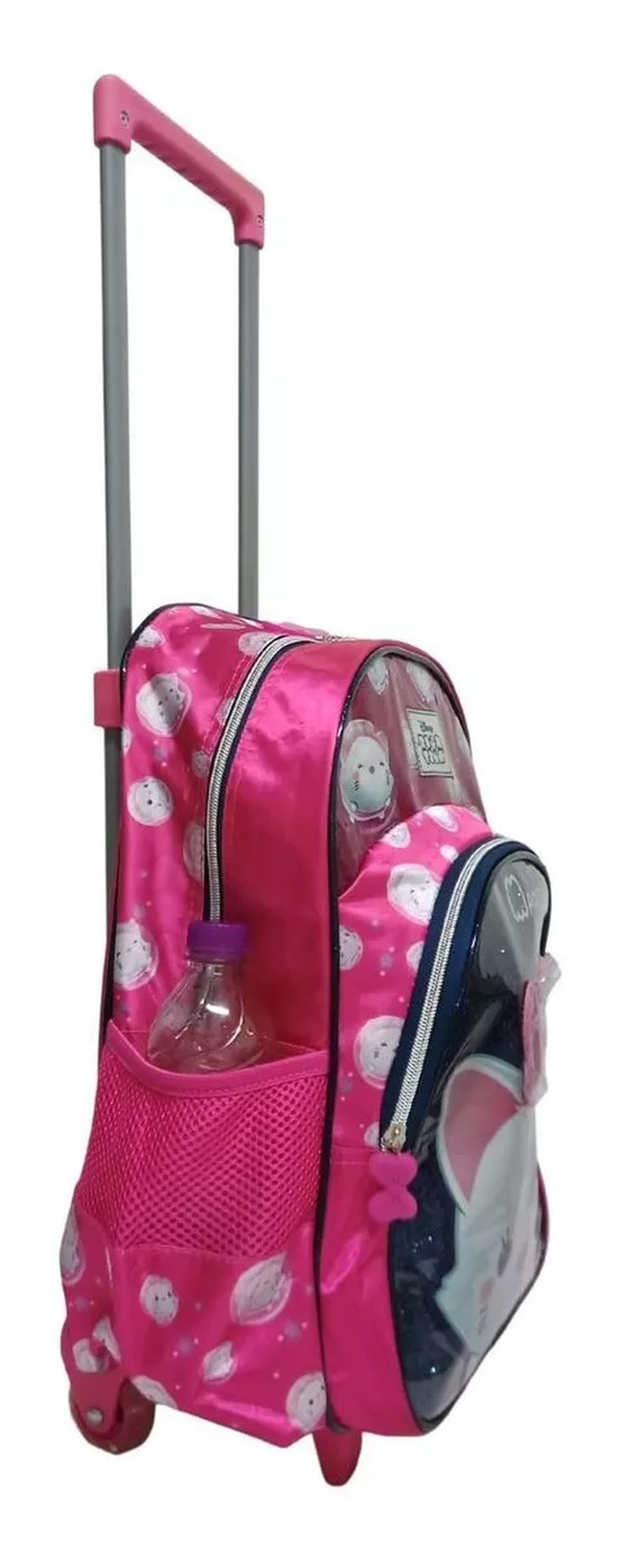 Mochila Escolar Infantil Com Rodinhas Tsum Tsum Marie Pink