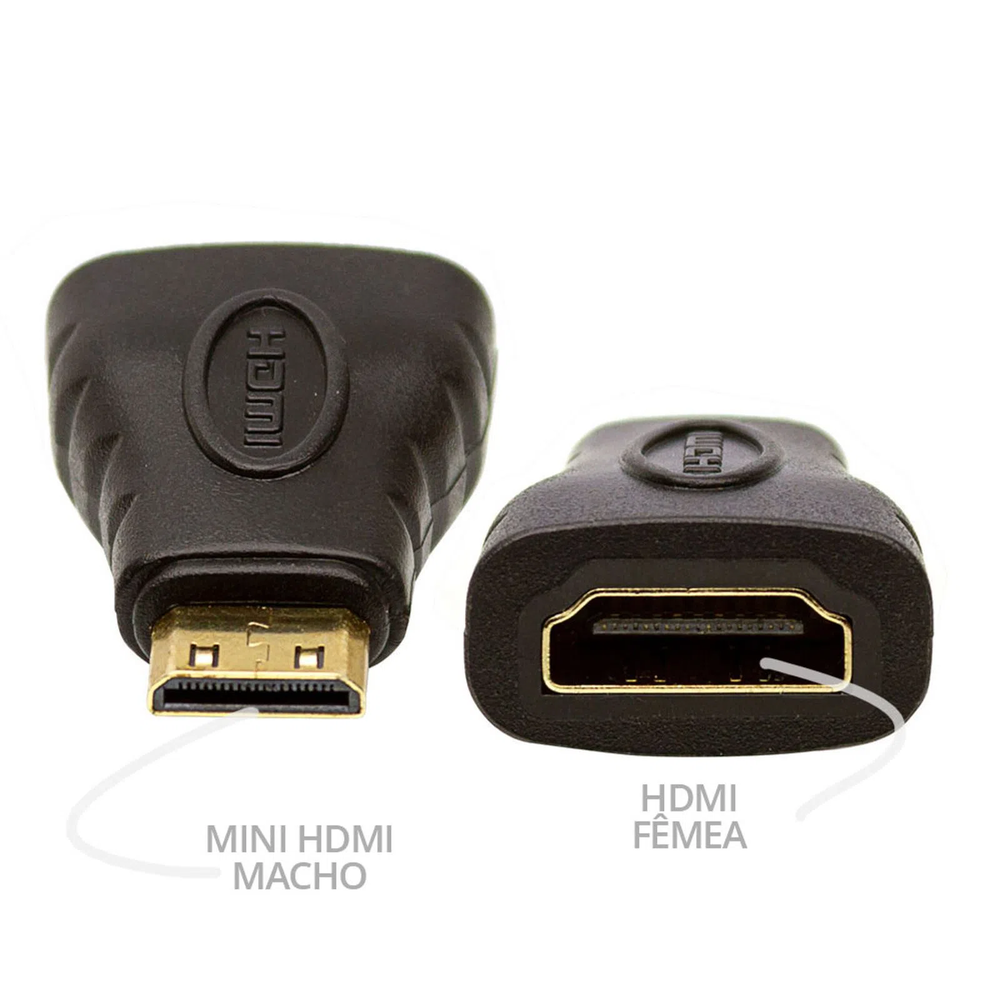 Adaptador HDMI Fêmea para Mini HDMI Macho