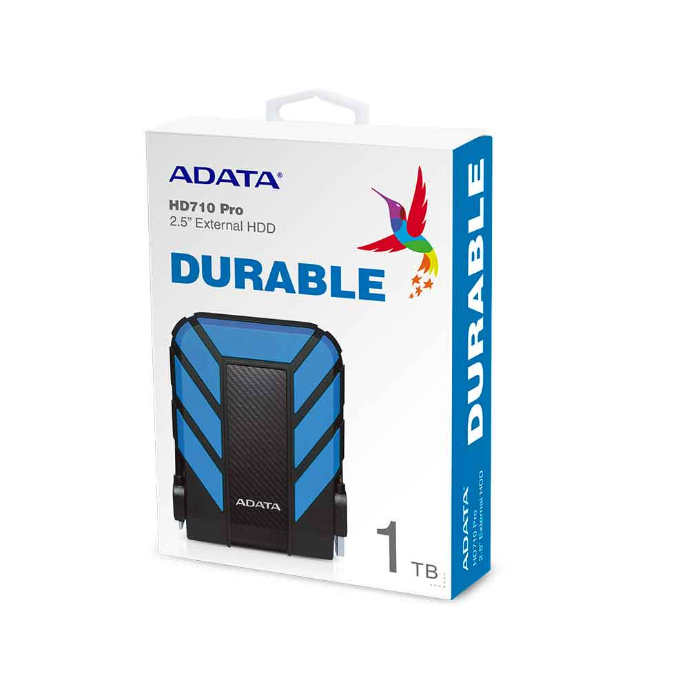 HDD Externo 1TB ADATA Azul 2,5 Portatil USB 3.1 HD710 PRO Antiqueda, Prova Dagua