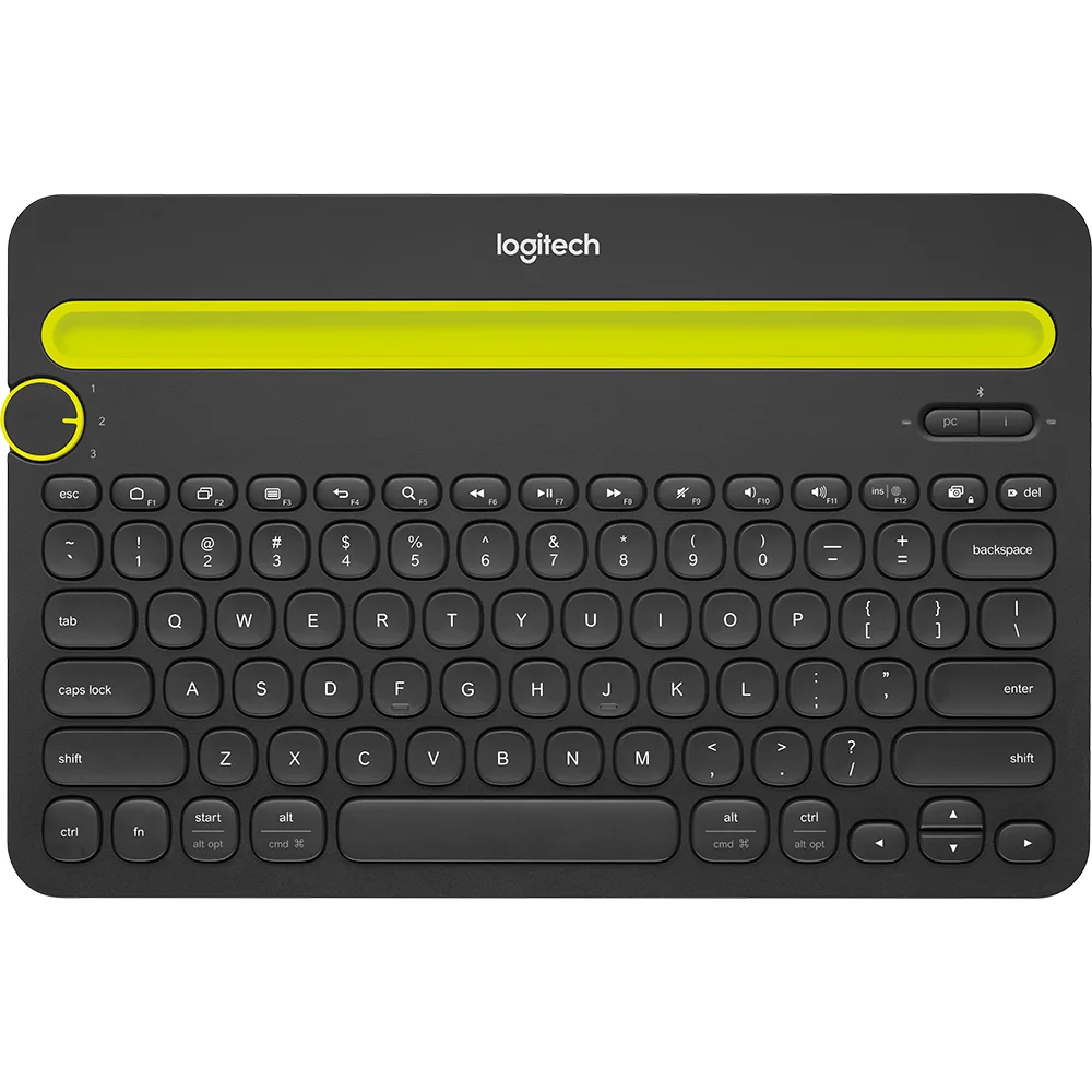 Teclado sem fio Logitech K480 com Suporte Integrado para Smartphone e Tablet, Conexão Bluetooth para até 3 dispositivos 