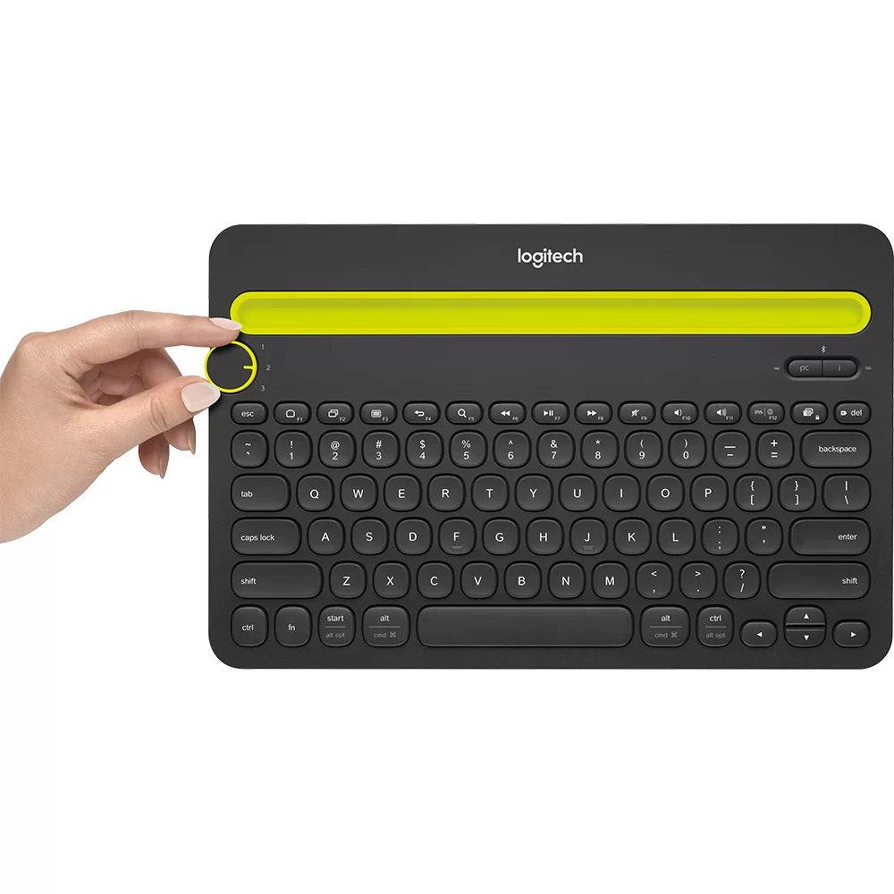 Teclado sem fio Logitech K480 com Suporte Integrado para Smartphone e Tablet, Conexão Bluetooth para até 3 dispositivos 