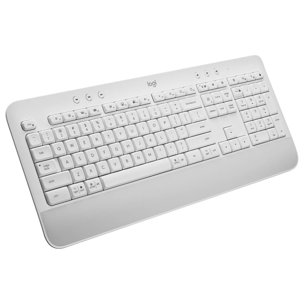 Teclado Sem Fio Logitech Signature K650, Bluetooth, USB, Com Apoio para as Mãos, US, Branco 