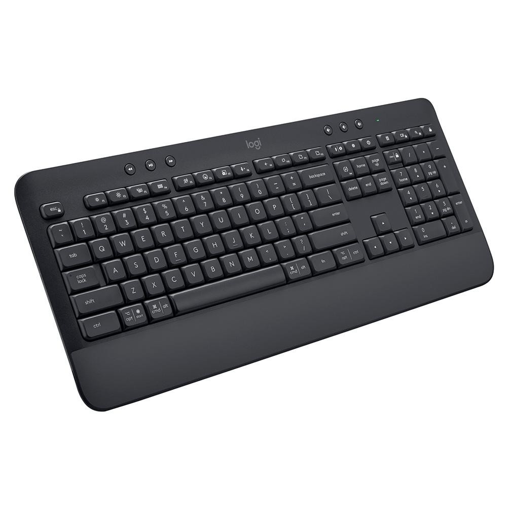 Teclado Sem Fio Logitech Signature K650, Bluetooth, USB, Com Apoio para as Mãos, US, Grafite