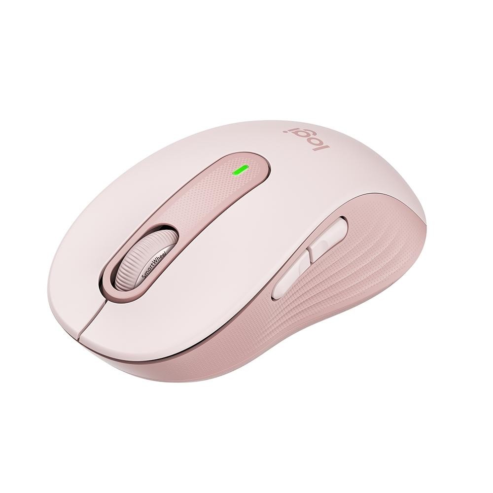 Mouse Sem Fio Logitech Signature M650, 2000 DPI, Rose, Compacto, 5 Botões, Silencioso, Bluetooth, USB