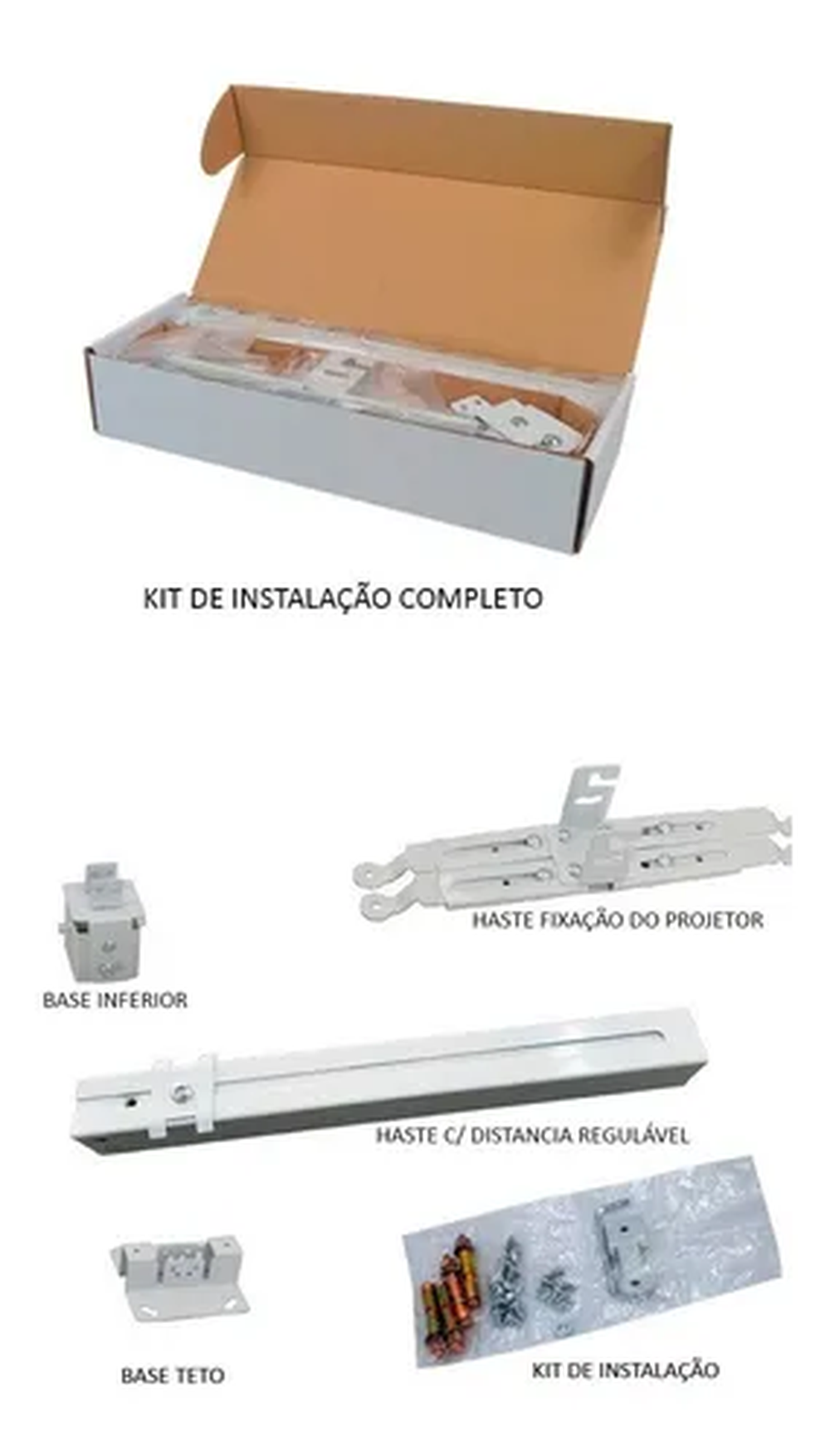 Suporte Projetor Teto e Parede Universal BRANCO