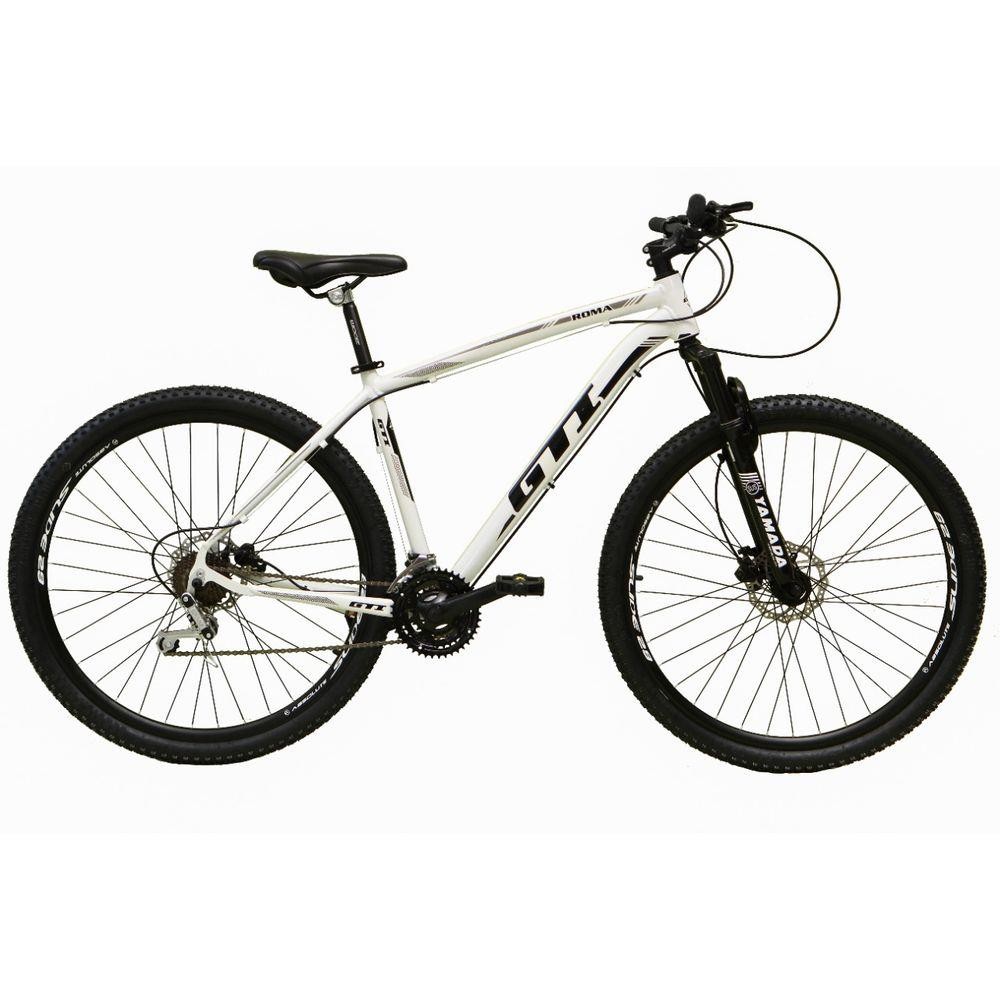 Bicicleta aro 29 Gti Roma 21v Freio a Disco Hidraúlico Alumínio Garfo Suspensão - Branco