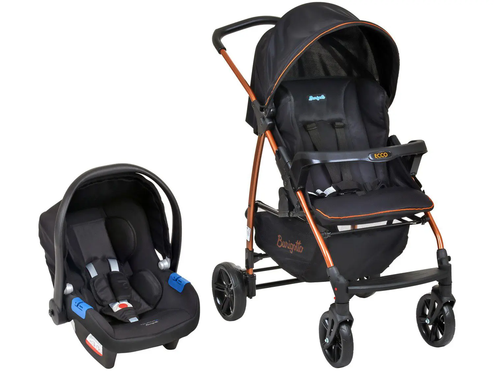 Carrinho de Bebê com Bebê Conforto Burigotto - Travel System Ecco 0 a 15kg        