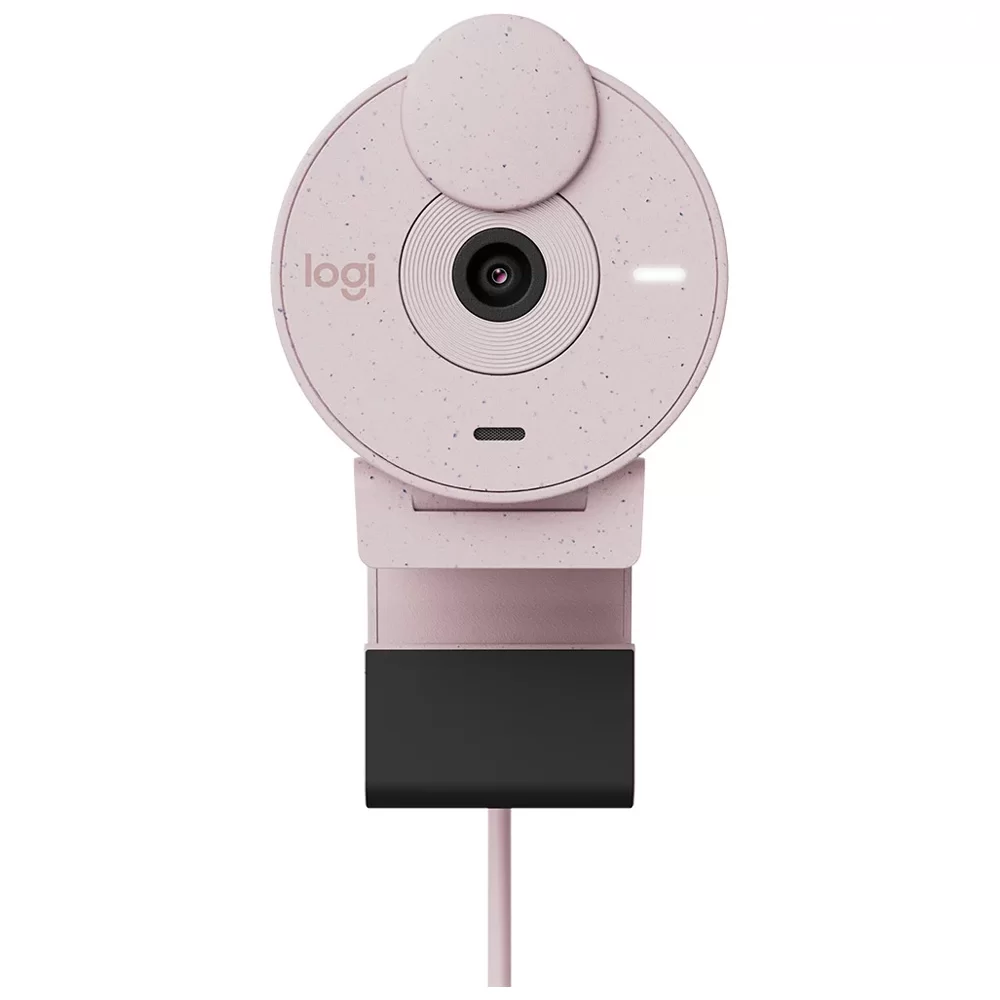 Câmera webcam Full HD, Brio 300, com microfone, Rose, Logitech