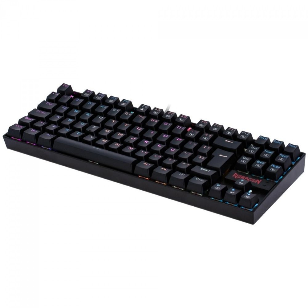 Teclado Mecânico Gamer Redragon Kumara K552 RGB, Switch Red, ABNT2, TKL, Black, K552RGB-1-PTRED