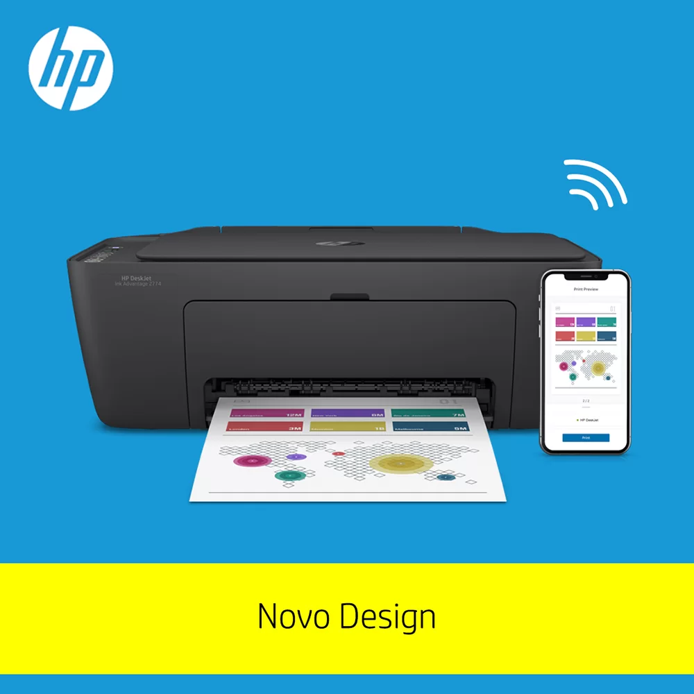 Impressora Multifuncional Deskjet Ink Advantage 2774 7FR22A, Colorida, Wi-fi, Conexão USB, Bivolt