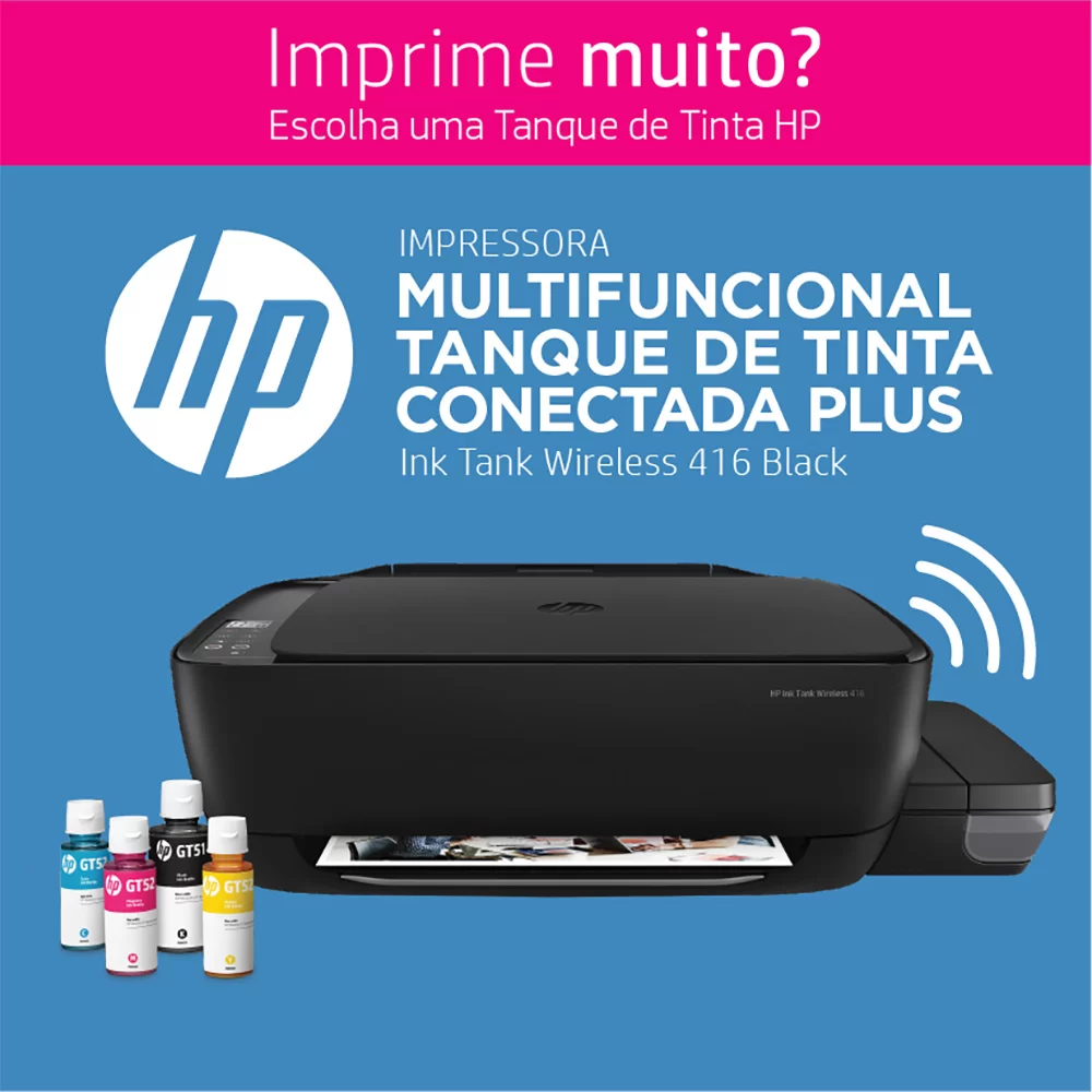 Multifuncional HP Ink Tank 416, Jato de Tinta, Colorida, Wi-Fi, Bivolt 