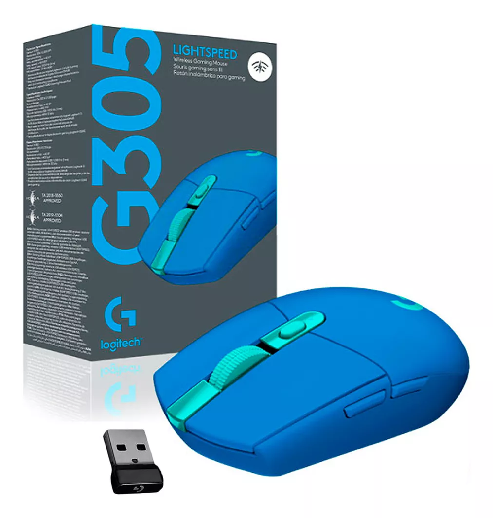 Mouse Sem Fio Gamer Logitech G305 Lightspeed Hero 12000dpi Azul