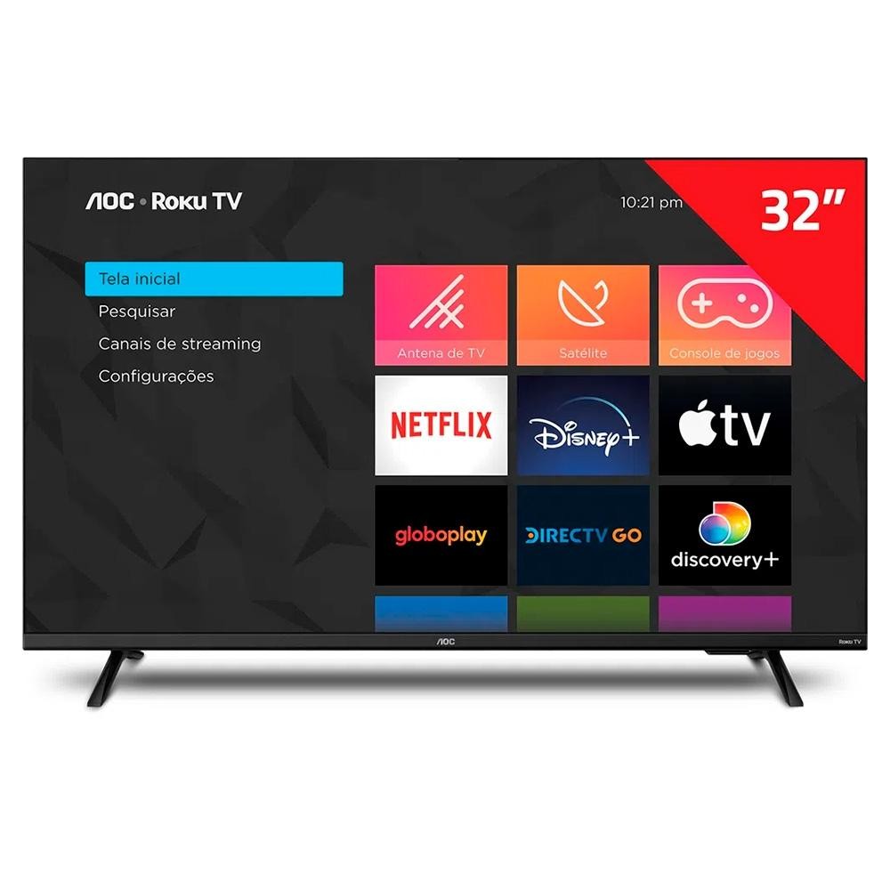 Smart TV 32 Polegadas AOC Roku HD LED, 3 HDMI, 1 USB, Wi-Fi - 32S5135/78G